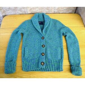 Y2K American Eagle '09 Academia Shawl Collar Cardigan Sz Small Wool/Cashmere EUC